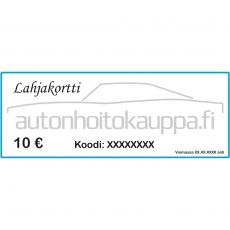 Autonhoitokauppa-lahjakortti, 10 euroa