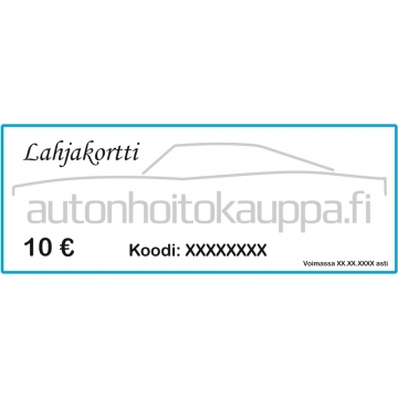 Autonhoitokauppa-lahjakortti, 10 euroa