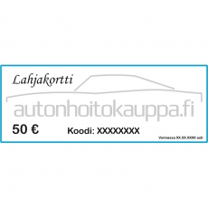 Autonhoitokauppa-lahjakortti, 50 euroa